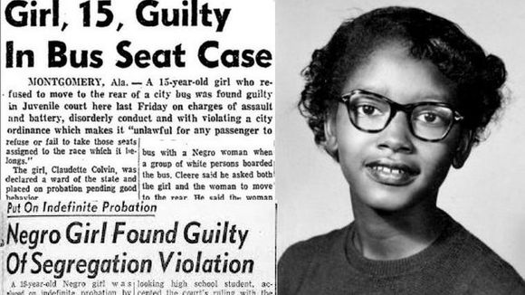 Claudette Colvin from https://www.clarionledger.com/story/news/local/journeytojustice/2017/02/28/week-in-history-february-28-through-march-6/98521114/