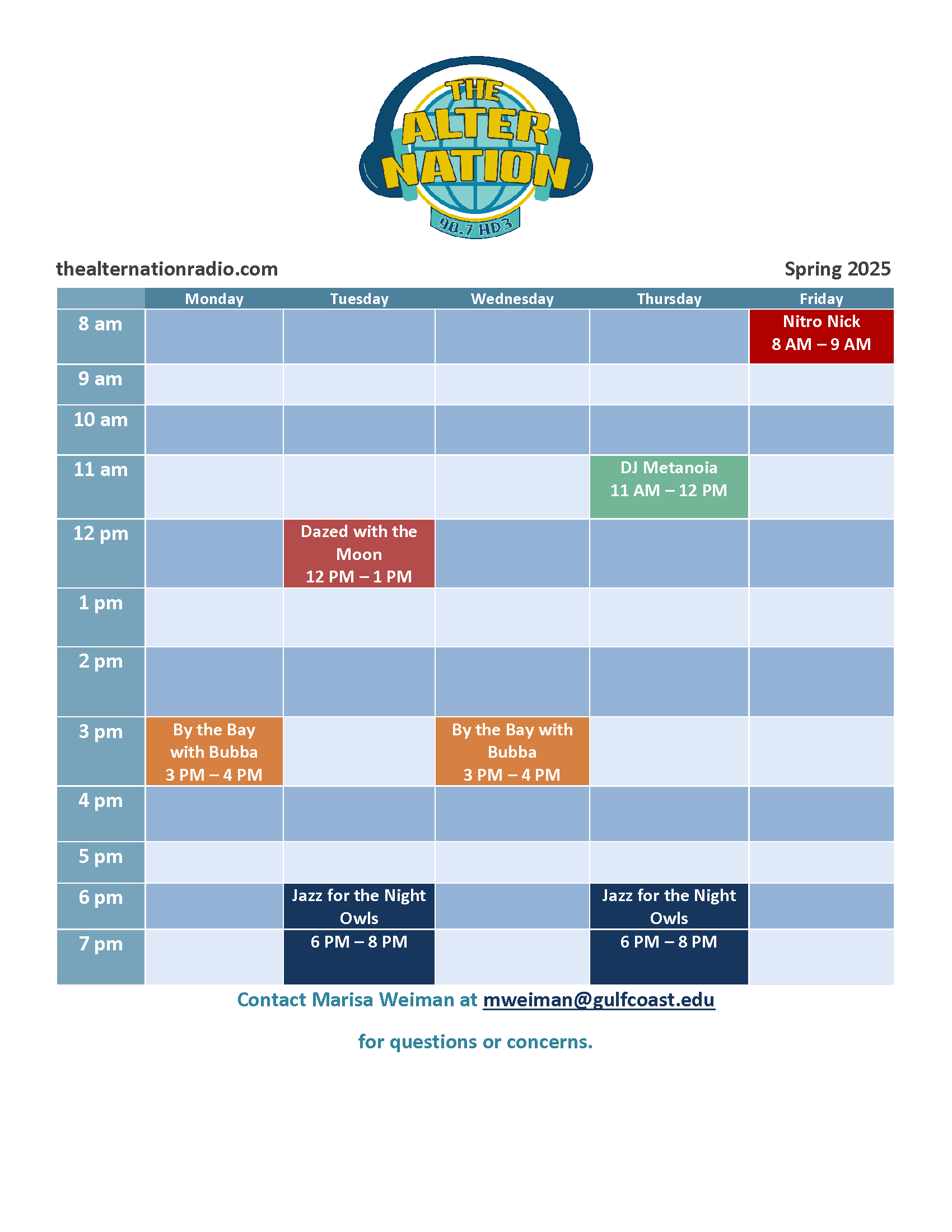 ALTERNATION SCHEDULE SUMMER 2025